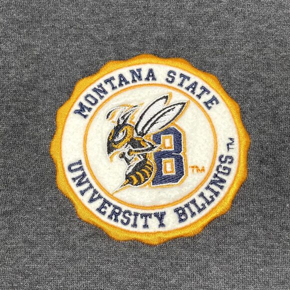 Montana State University Billings Sweatshirt Men Large Gray Quarter Zip CI Sport - Picture 2 of 12